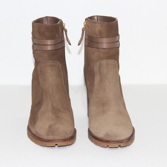 Tory Burch Leigh Lug Sole Booties In River Rock/ River Rock Size 8 - Picture 3 of 8